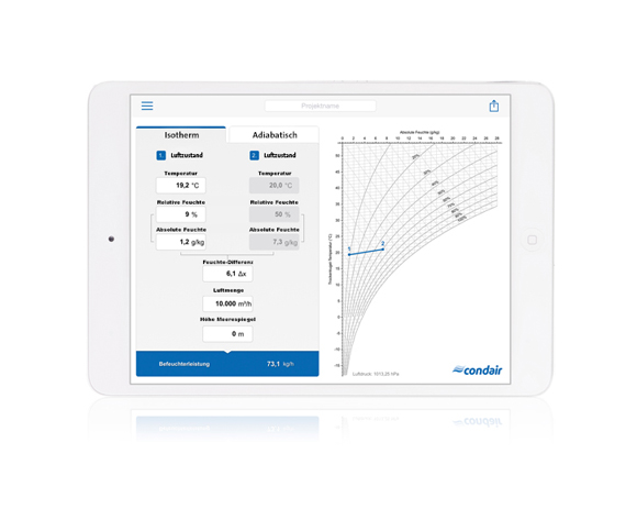 Condair h,x-Calculator